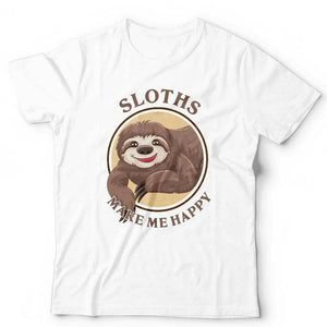 Sloths Make Me Happy Tshirt Unisex & Kids