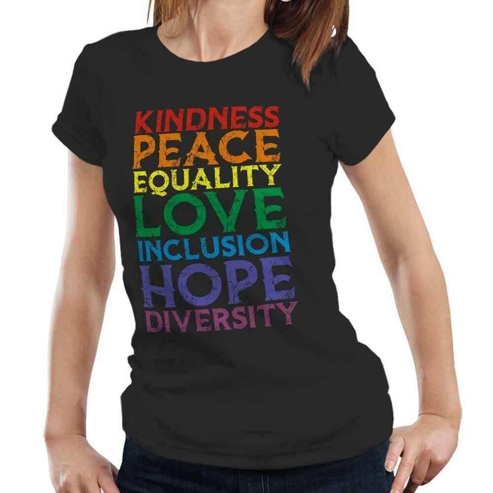 Kindness Peace Equality Tshirt Fitted Ladies