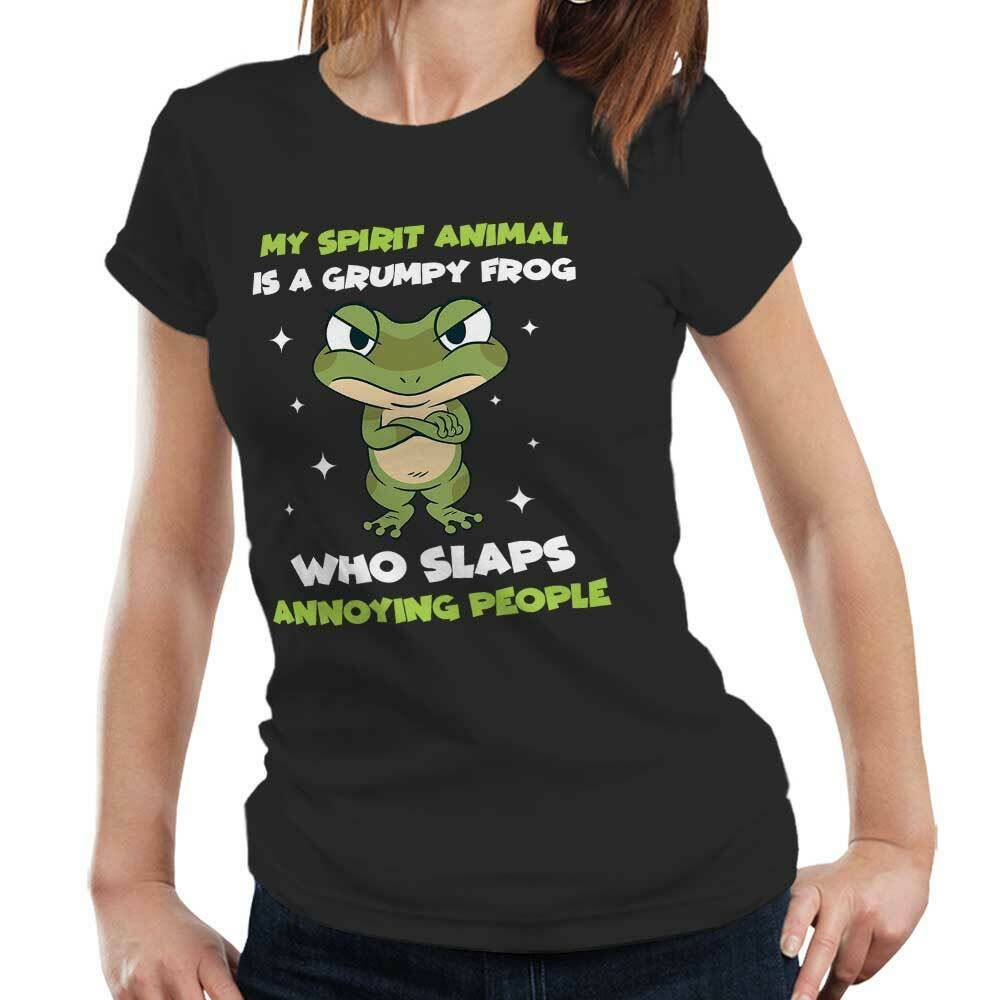 My Spirit Animal Is A Grumpy Frog Tshirt Fitted Ladies