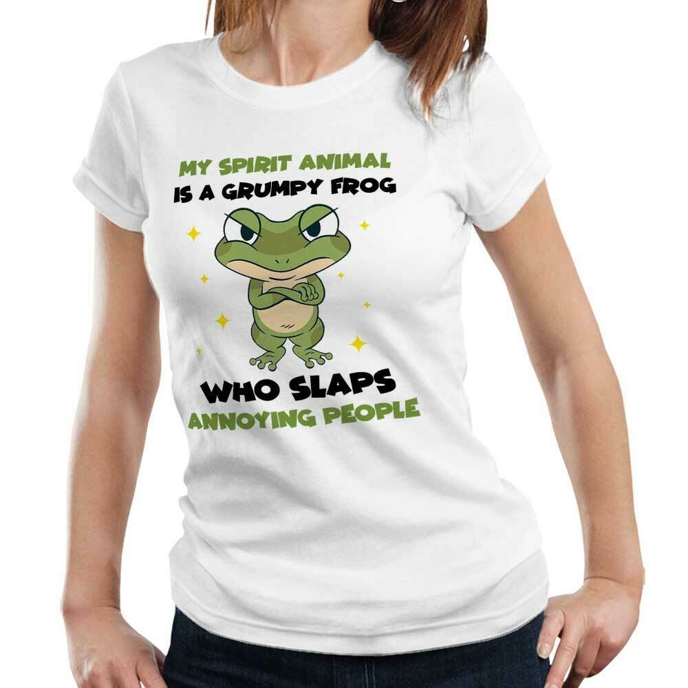 My Spirit Animal Is A Grumpy Frog Tshirt Fitted Ladies