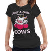 Just A Girl Who Loves Cows Fitted Ladies Tshirt