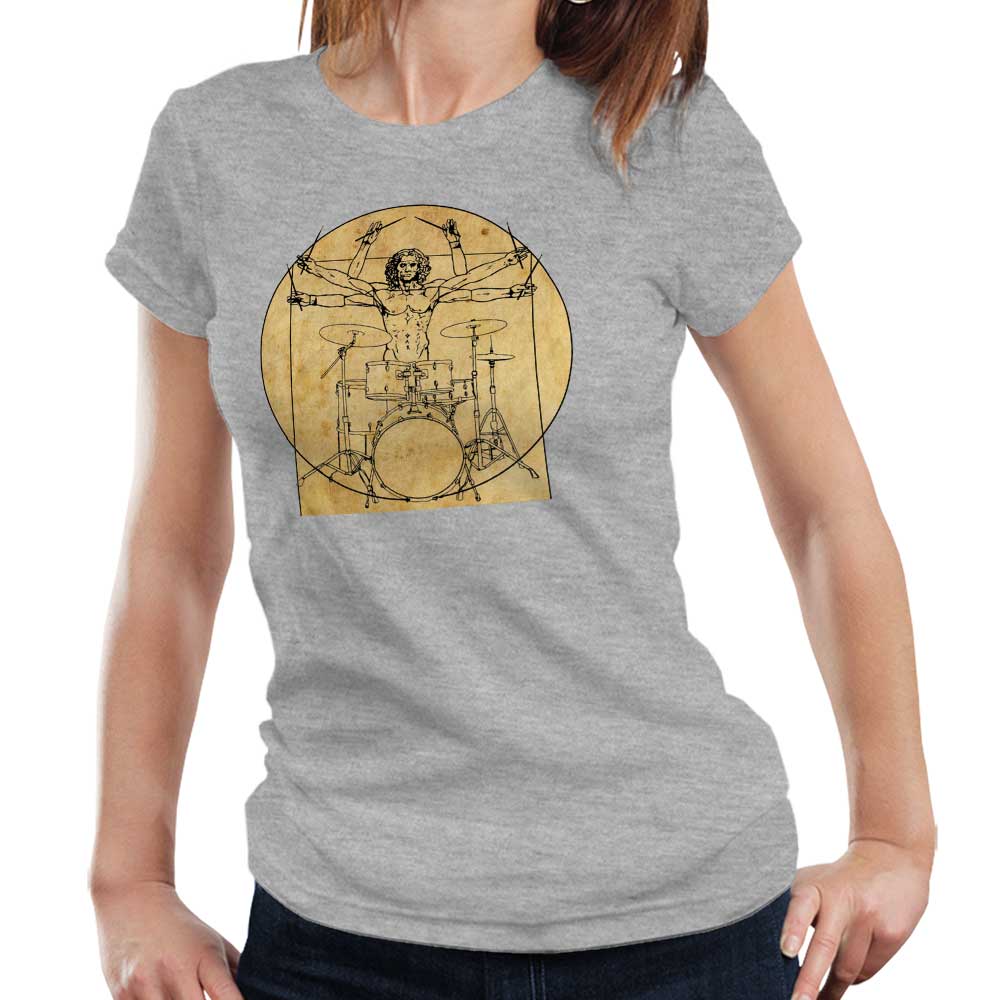 Da Vinci Drummer Tshirt Fitted Ladies