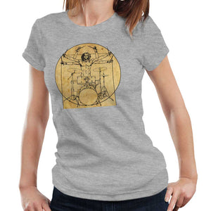 Da Vinci Drummer Tshirt Fitted Ladies