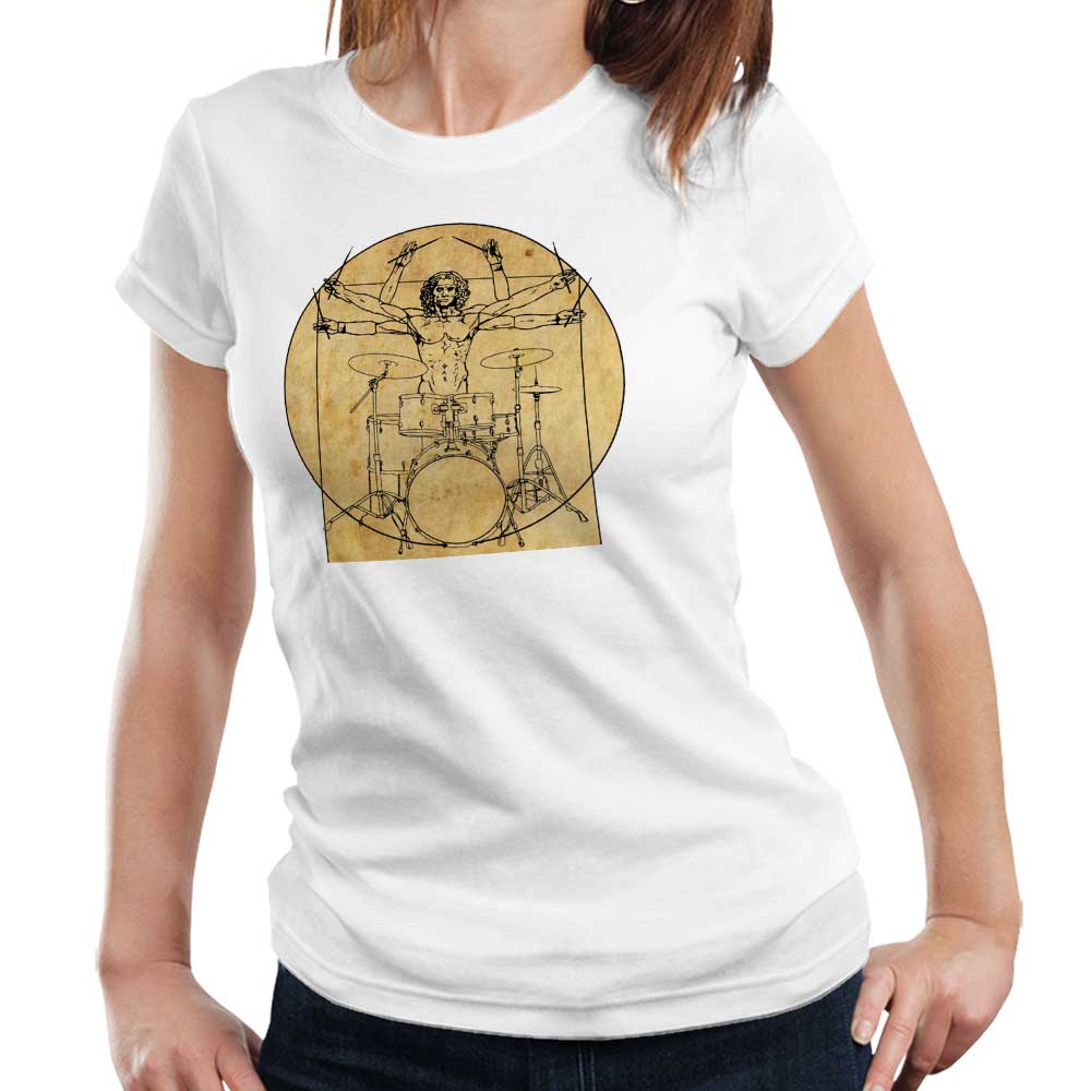 Da Vinci Drummer Tshirt Fitted Ladies