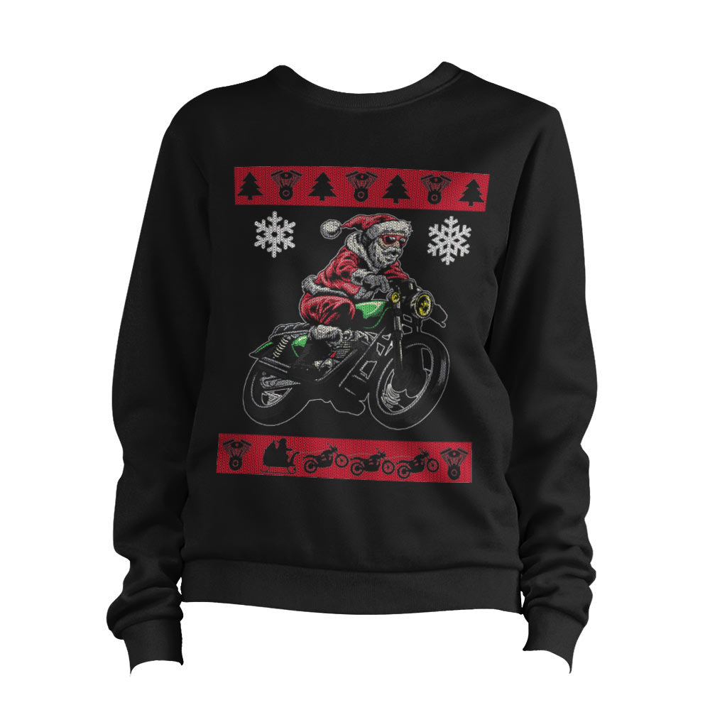 Santa Motorcycle Ugly Jumper Sweatshirt Pullover