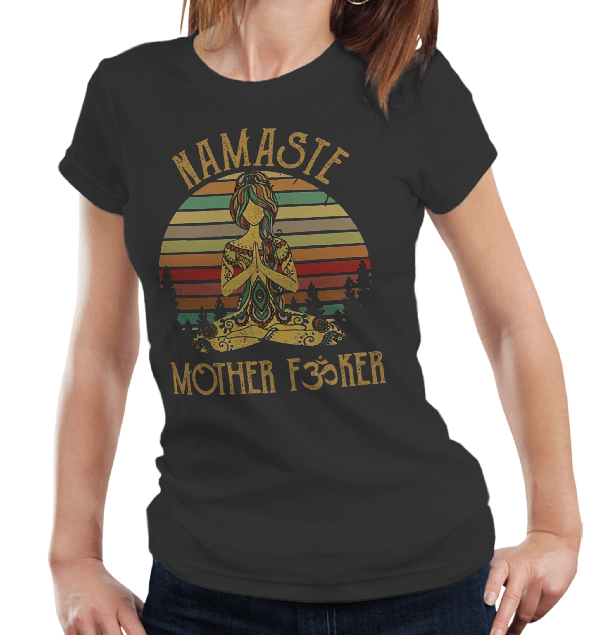 Clean Namaste Mother F*cker Ladies Tshirt