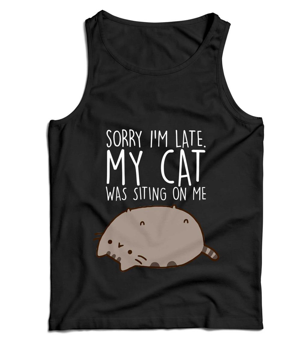 Sorry I'm Late. My Cat Was Sitting On Me Ladies Vest Tank Top