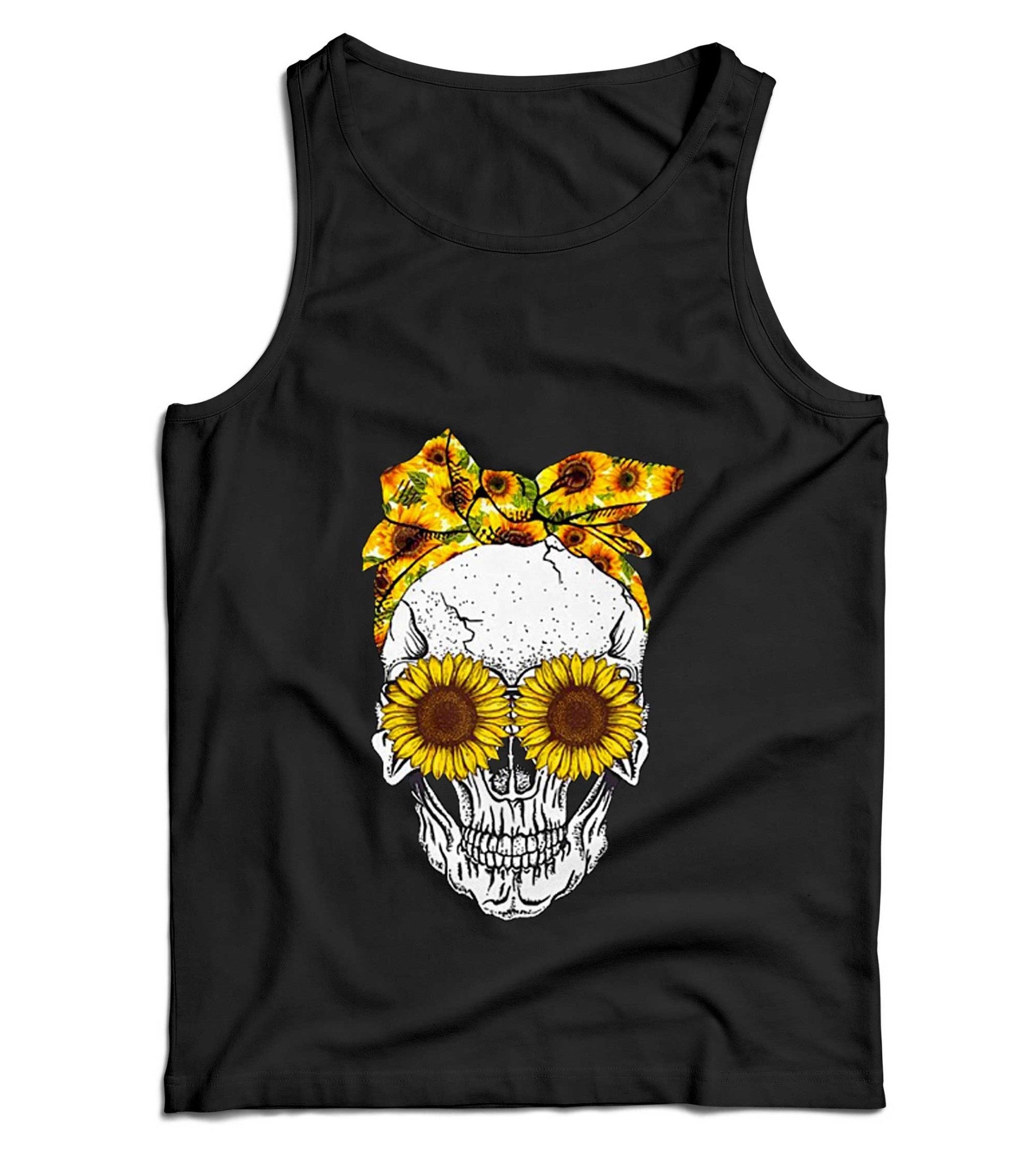 Sunflower Sugar Skull Ladies Vest/Tank Top