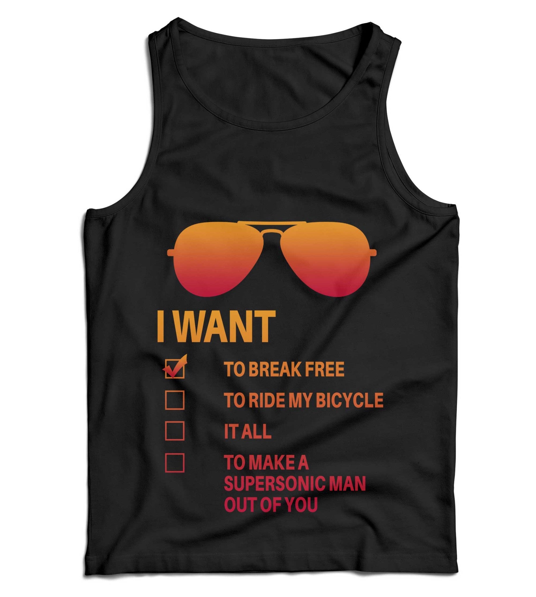 I Want to Break Free Freddie Mercury Glasses Ladies Vest Tank Top