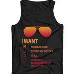 I Want to Break Free Freddie Mercury Glasses Ladies Vest Tank Top