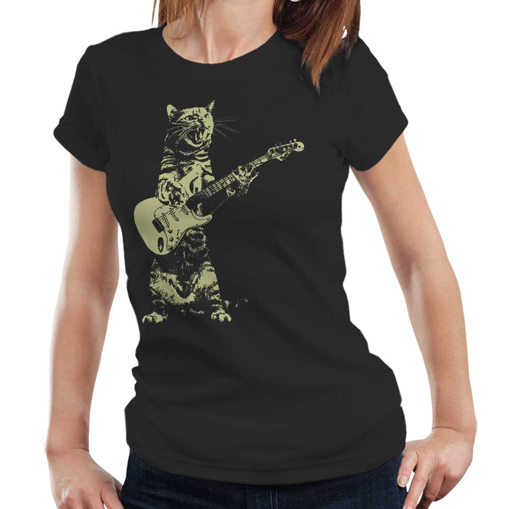 Cat Guitar Fitted Ladies