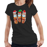 Christmas Pigs In Blankets Tshirt Fitted Ladies