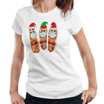 Christmas Pigs In Blankets Tshirt Fitted Ladies