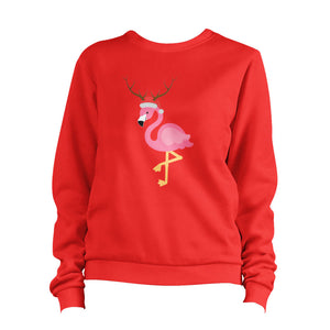 Festive Flamingo Sweatshirt Pullover Jumper