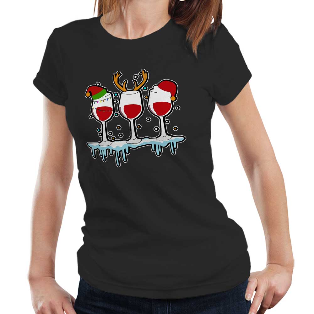 Festive Wines Tshirt Fitted Ladies