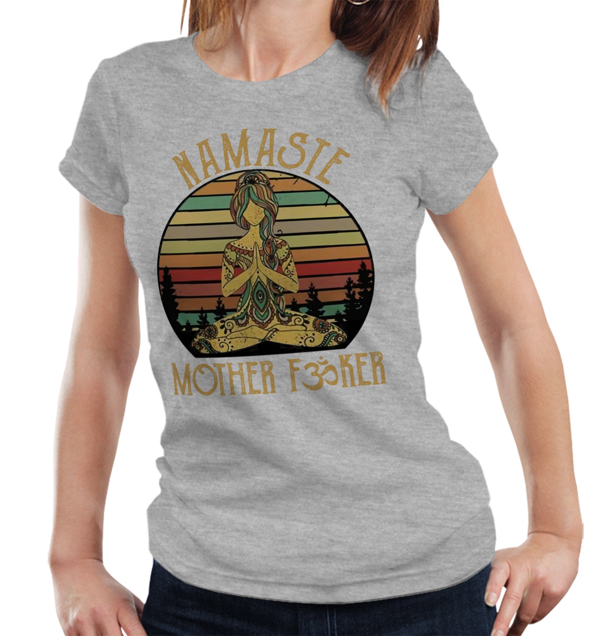 Clean Namaste Mother F*cker Ladies Tshirt