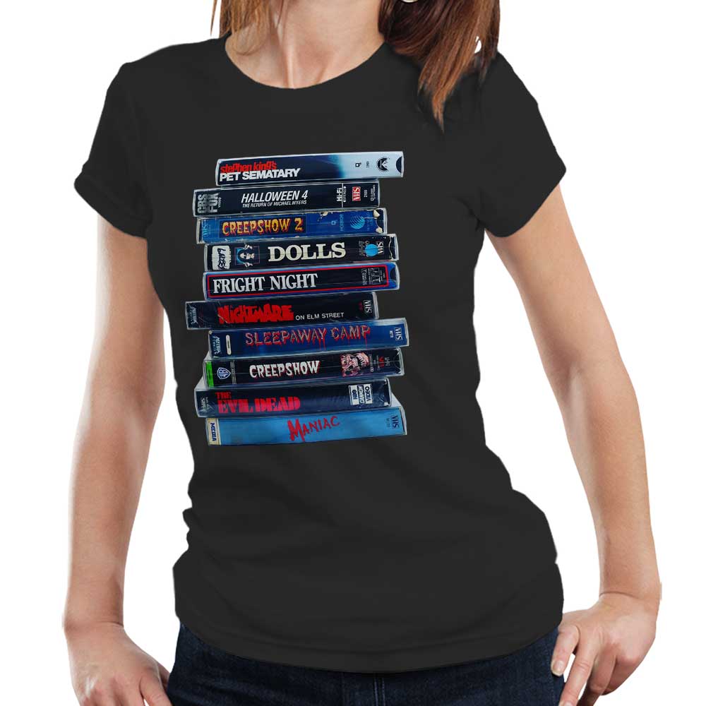 Horror VHS Tshirt Fitted Ladies