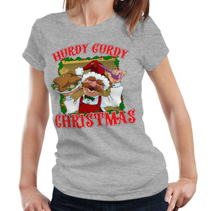 Hurdy Gurdy Christmas Tshirt Fitted Ladies