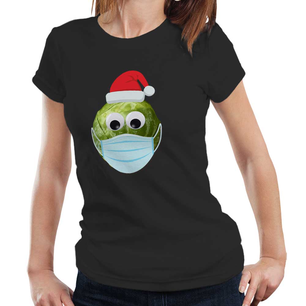 Christmas Lockdown Sprout Tshirt Fitted Ladies