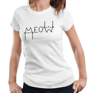 Meow Tshirt Fitted Ladies