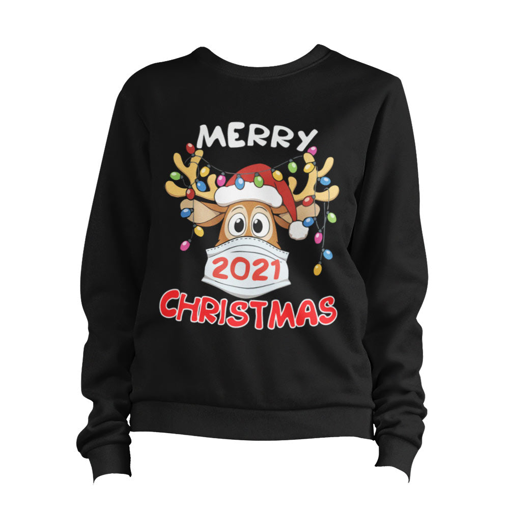 Merry Christmas Reindeer 2021 Sweatshirt Pullover Jumper