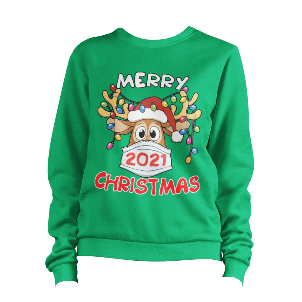 Merry Christmas Reindeer 2021 Sweatshirt Pullover Jumper