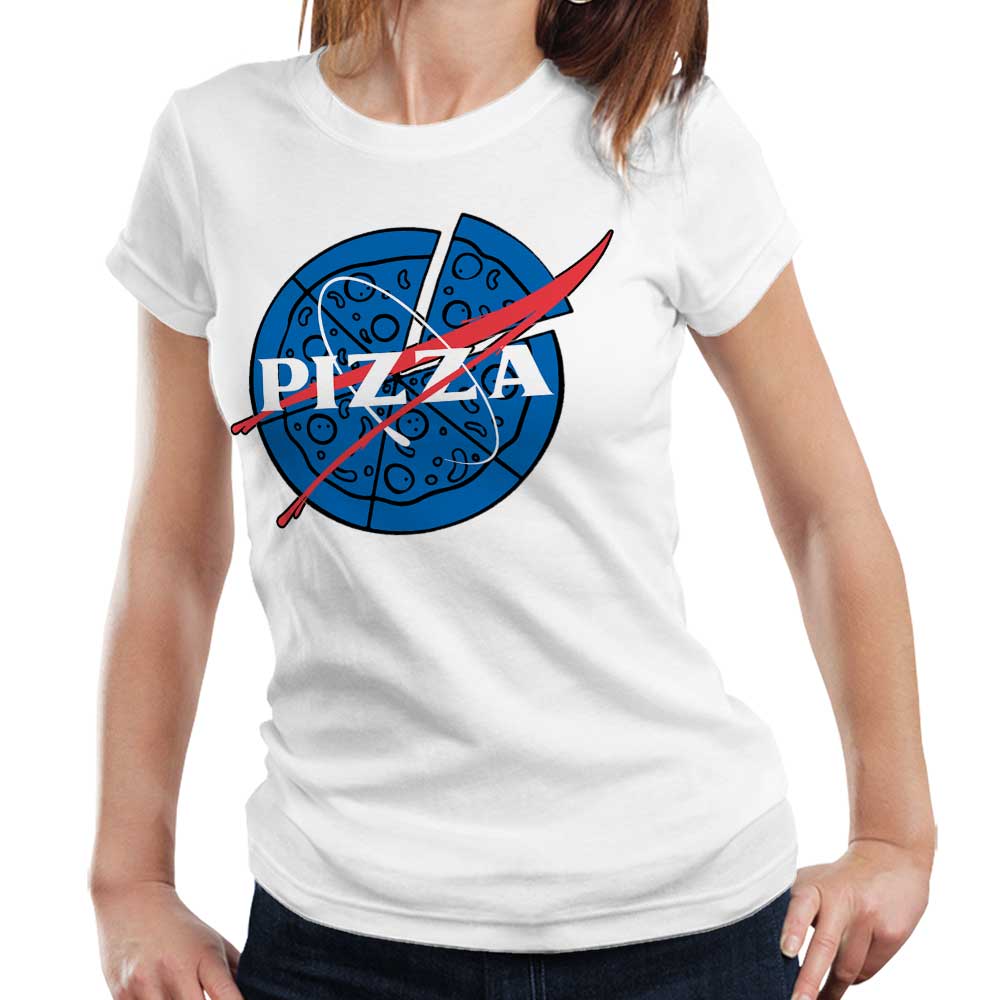 NASA Pizza Tshirt Fitted Ladies