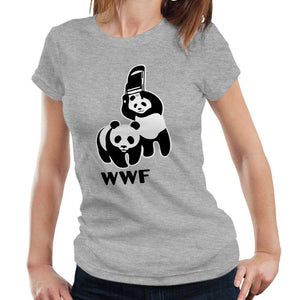 Panda Wrestling Tshirt Fitted Ladies