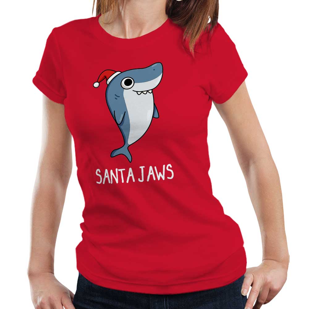 Santa Jaws Tshirt Fitted Ladies