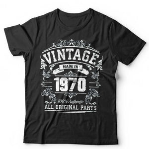 Vintage Made In The 1970s Birthday Tshirt Unisex