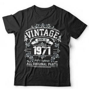 Vintage Made In The 1970s Birthday Tshirt Unisex