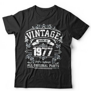 Vintage Made In The 1970s Birthday Tshirt Unisex