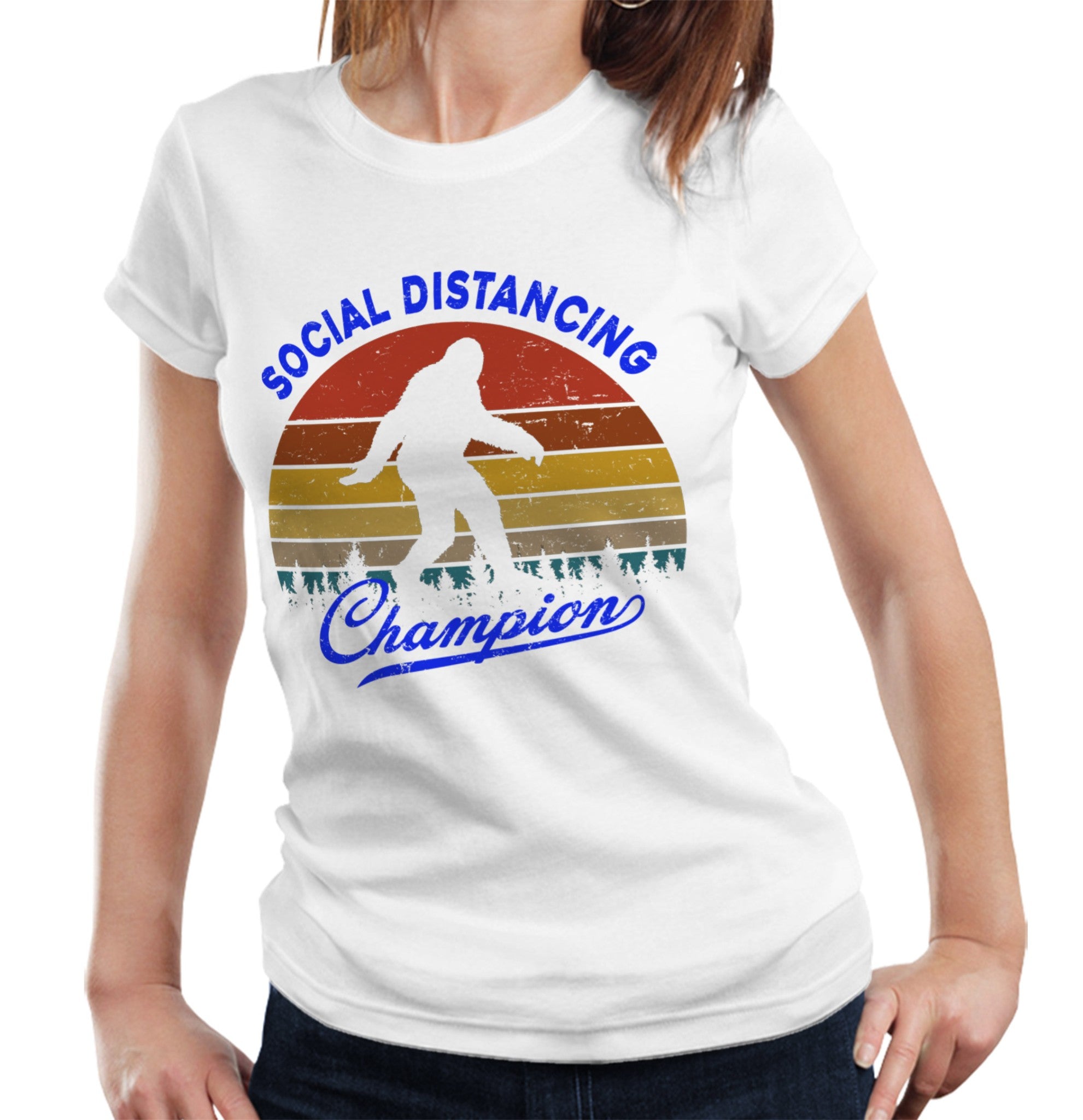 Social Distancing Champion Tshirt Fitted Ladies