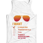 I Want to Break Free Freddie Mercury Glasses Ladies Vest Tank Top