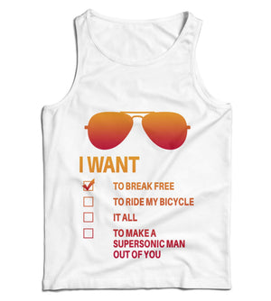 I Want to Break Free Freddie Mercury Glasses Ladies Vest Tank Top