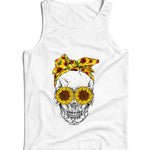 Sunflower Sugar Skull Ladies Vest/Tank Top