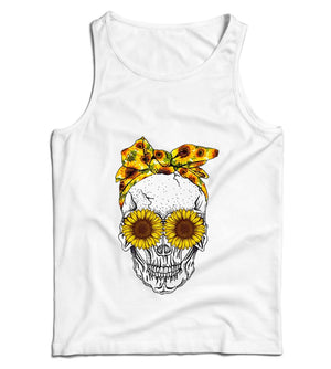 Sunflower Sugar Skull Ladies Vest/Tank Top