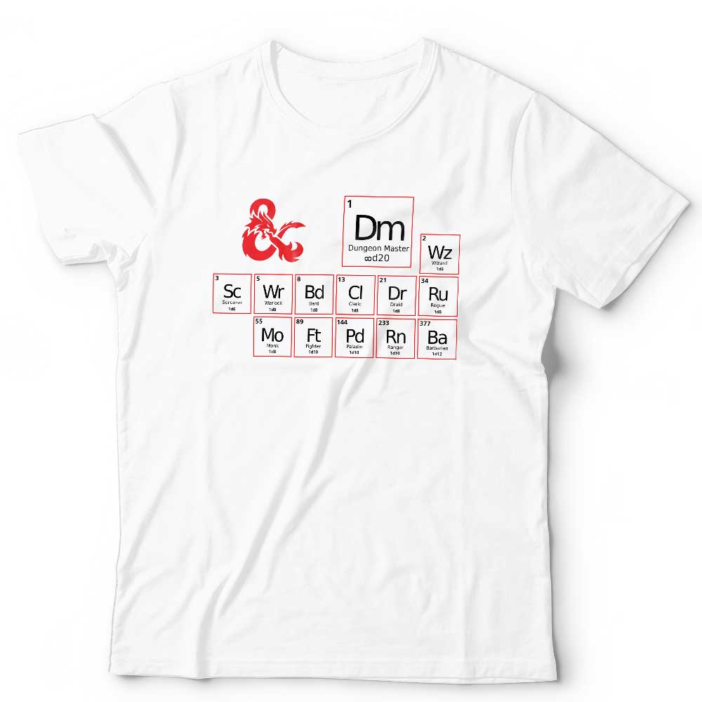 Dungeons And Dragons Periodic Table T Shirt Unisex